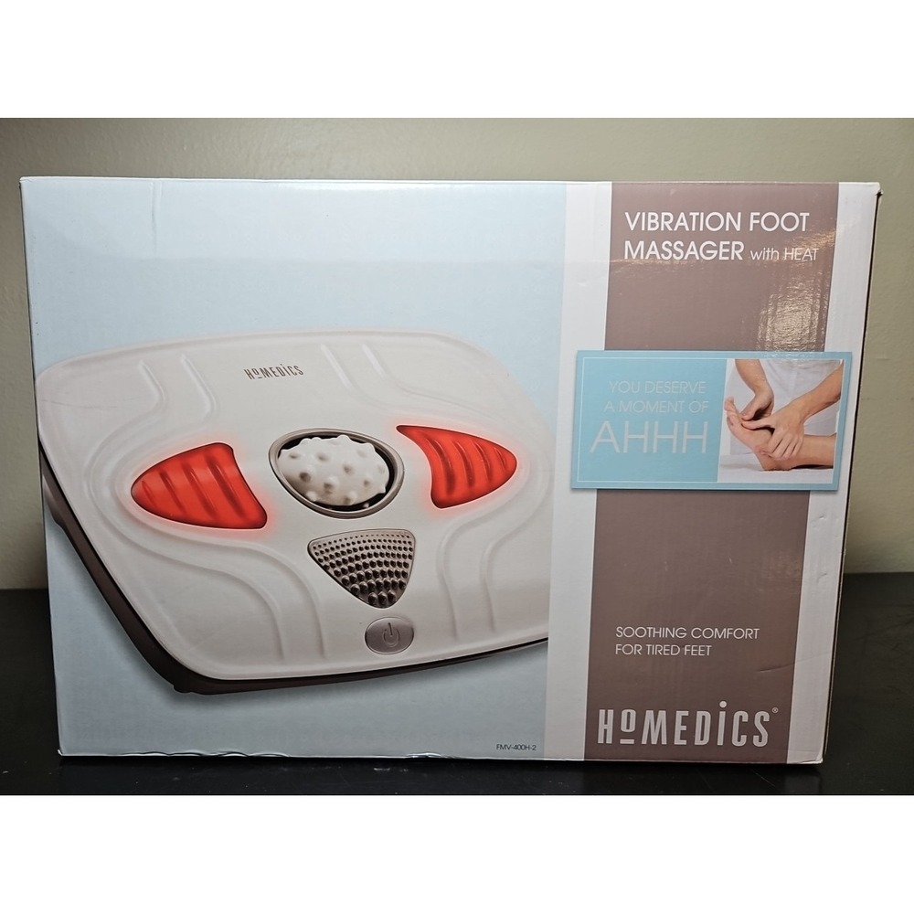 HoMEDICS *NEW* Vibration Foot Massager with Heat‎ UNOPENED FMV-400H-2 White NIB